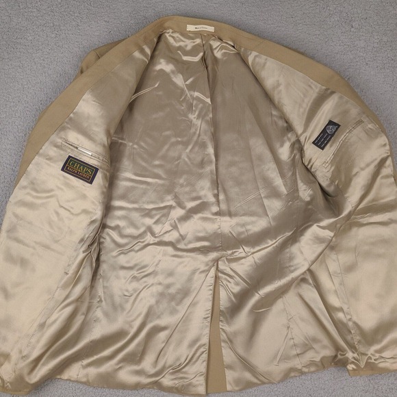 Vintage Chaps Ralph Lauren Blazer Mens‎ 46T Brown Tan Wool Sport Coat Jacket - Picture 9 of 16